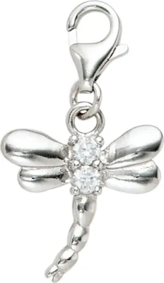 Produktbild von JOBO Einhänger Charm Libelle 925 Sterling Silber rhodiniert 2 Zirkonia