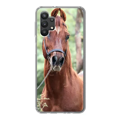 Produktbild von MuchoWow® Handyhülle Schutzhülle Hülle für Samsung Galaxy A32 5G Pferd - Wald - Halfter Silikon Softcase Handy Hülle - Softcase