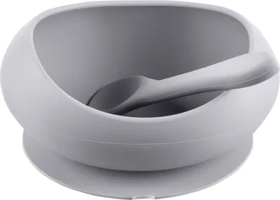 Obrázek produktu pro ZOPA Silikonová miska se zvýšenými okraji a přísavkou, Dove Grey