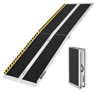Produktbild von TRUTZHOLM Rollstuhlrampe 213 cm Traglast 272 kg Alu 2-fach klappbar Anti-Rutsch Lauffläche mit Griff