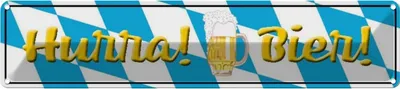 Produktbild von vianmo Blechschild 10x46 cm Hurra Bier Spruch Zitat