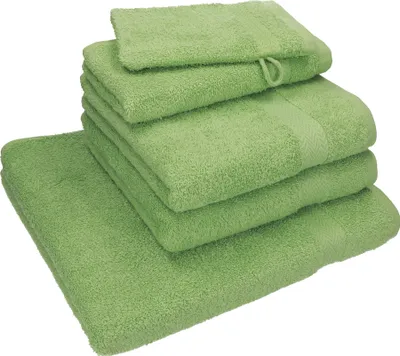 Produktbild von Betz 5-tlg. Handtuch - Set NICE Pack 100% Baumwolle 1 Duschtuch 2 Handtücher 1 Gästetuch 1 Waschhandschuh farbe - apfelgrün