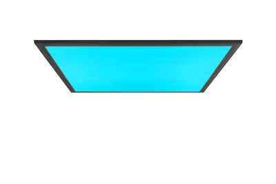 Zdjęcie produktu dla BRILLIANT czarna lampa sufitowa LED panel ściemnialna ABIE | 60x60cm | 40 W | z oświetleniem RGB | 2700-6200 Kelvin | metal/plastik