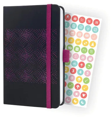 Produktbild von SIGEL J4212 Wochenkalender Jolie 2024, ca. A6, schwarz, pink, Hardcover, Gummiba