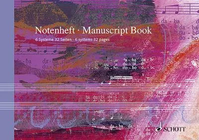 Produktbild von Notenheft für Musikunterricht und Komposition, zum Notenschreiben mit Notenlinien, Din A5 quer