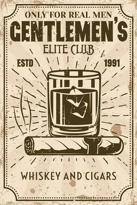 Produktbild von vianmo Holzschild 18x12 cm Whiskey Cigars elite club real men