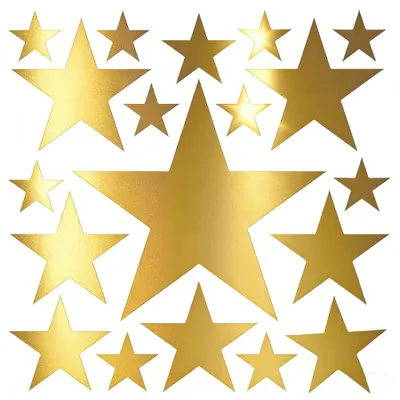 Productafbeelding van Glittersterren wandstickers - Zelfklevend vinyl - Geschikt voor kinderkamers en slaapkamers - 4 vellen met 76 stuks