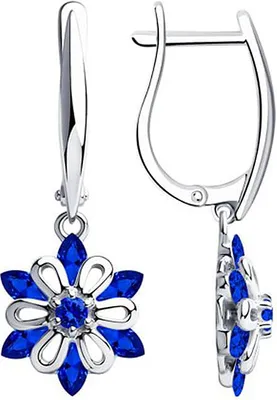 Produktbild von Sokolov Ohrhänger aus 925 Silber mit blauen Zirkonia, Sterlingsilber Ohrringe