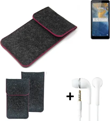 Produktbild von K-S-Trade Handy Hülle Schutz Hülle kompatibel mit ZTE Blade A31 Schutzhülle Handyhülle Filztasche Pouch Tasche Case Sleeve Filzhülle dunkelgrau