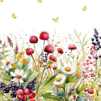 Zdjęcie produktu dla ti-flair Servietten Sweet Berry Meadow 33x33cm