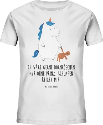 Produktbild von Mr. & Mrs. Panda Organic Kinder T-Shirt Einhorn Teddy 9-11 Jahre (134/146) - Weiß - Geschenk, schlafen, Einhörner, Bett, Jungen, Gute Nacht, Teenager, Baumwollshirt