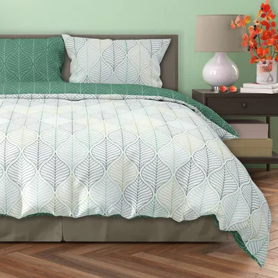 Produktbild von Bettwäsche 220x200+ 2x 70x80 100% Baumwollsatin Bettgarnitur Bettbezug (Milagro Verde 014)