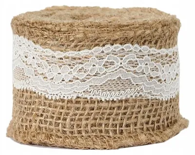 Produktbild von Pogotowie Florystyczne Juteband mit Spitze 5cm 5m dekorativ