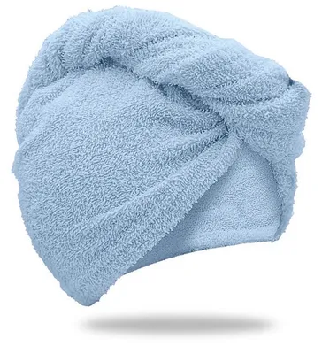 Zdjęcie produktu dla Szybkoschnący turban frotte jasnoniebieski, 100% bawełny