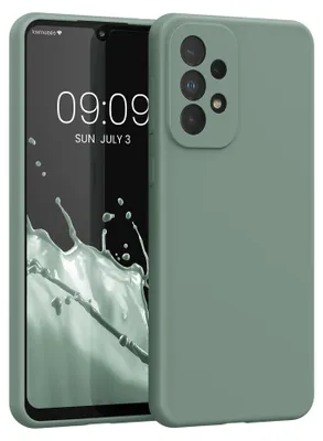 Produktbild von kwmobile Handyhülle für Samsung Galaxy A33 5G Hülle - Case Silikon - Kabelloses Laden - Schutzhülle Cover in Rainwashed Grün