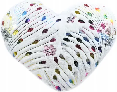 Produktbild von Plüsch Herzkissen Weiß 36x34cm - Romantisches Kuschelkissen - Perfektes Geschenk zum Valentinstag