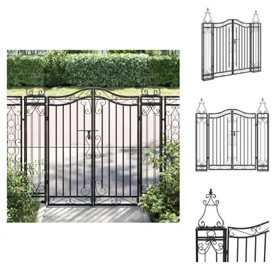 Produktbild von vidaXL Gartentor Schwarz 121x8x100 cm Schmiedeeisen -  Gartentore