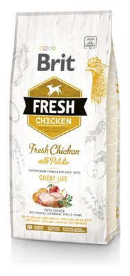Obrázok produktu pre Brit Fresh, Dospelý, Jablko, Pohánka, Kuracie mäso, Zemiakov, 12 kg, Bez gluténu