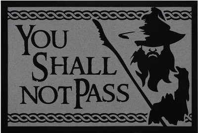 Produktbild von Fußmatte mit Spruch You shall not pass Fantasy Serie rutschfest & waschbar Moonworks® schwarz 60x40cm