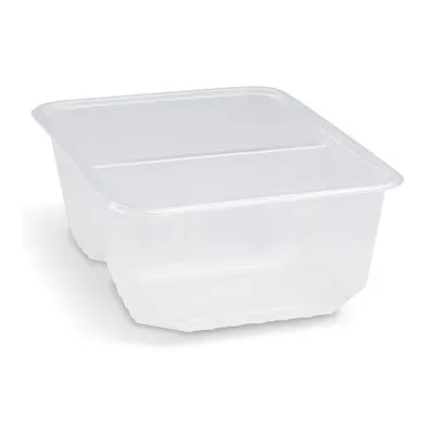 Produktbild von 250x Rechteckschalen 2-geteilt 186x133mm 1000ml PP klar für heiße Speisen
