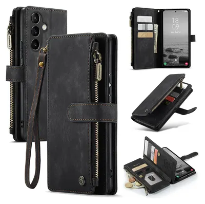 Immagine prodotto di Custodia Galaxy A54 5G, Custodia in Finto cuoio con cerniera, chiusura magnetica, tasca per carte, supporto, portafoglio, custodia protettiva per Samsung Galaxy A54 5G Nero