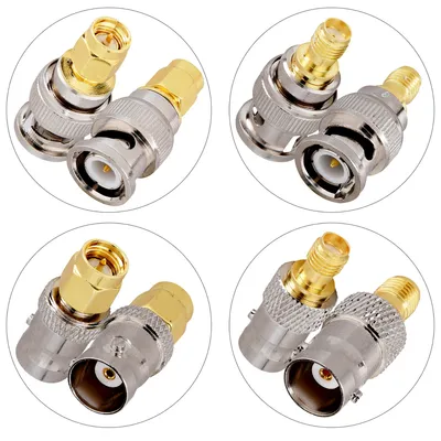 Produktbild von kwmobile 4x SMA auf BNC Adapter - 4 Varianten - SMA Female Male zu BNC Female Male Konverter - SMA-Adapter Koaxial Steckverbinder