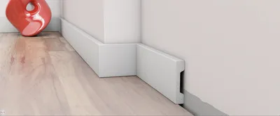 Produktbild von DEKORATIVES Sockelleiste - Fußleiste - Bodenleiste - DP2- weiß - 2 Meter - hartes Material