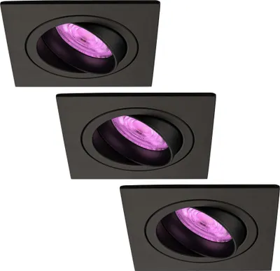 Produktbild von Ledvion LED Einbaustrahler 3er Set Schwarz RGB dimmbar