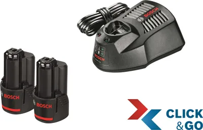 Produktbild von Bosch Akku-Starter-Set    1600A00X7E  "Clic" 2 x GBA 12 V 3,0 Ah + GAL 1230 CV