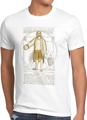Produktbild von style3 Vitruvianischer Dude Herren T-Shirt lebowski bowling bowler big