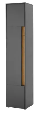Produktbild von Bad Hochschrank "Center" grau und Eiche Badschrank 34 x 200 cm