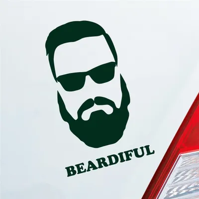 Produktbild von Auto Aufkleber Beardiful Beard Bart Schön Cool Sexy Car 10x16 cm Dunkelgrün Sticker Heckscheibenaufkleber