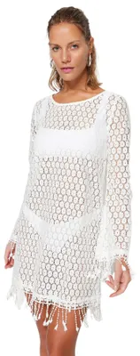 Immagine prodotto di Abito aderente in maglia da donna Trendyol, color ecru