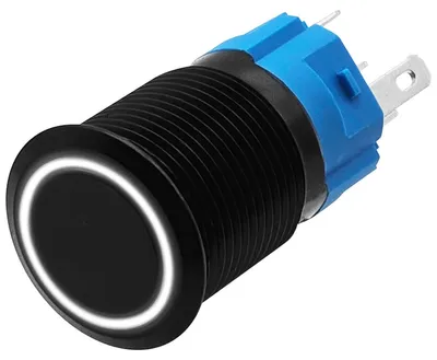 Produktbild von ProRide Metall-Momentschalter 220 V, 16 mm, weiße LED, spritzwasserdicht