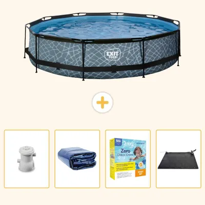 Imagen del producto de Salida para piscina, diseño "Steinoptik" (apariencia de piedra), 360x76 cm, juego de 5 piezas, modelo SCB25