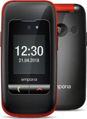 Produktbild von Emporia ONE, Klappgehäuse, 6,1 cm (2.4"), 2 MP, Bluetooth, 900 mAh, Schwarz, Rot
