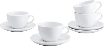 Produktbild von CreaTable, 24988, Bistrot Weiss, Kaffeetasse 8-tlg, Porzellan