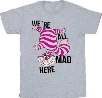 Image de Disney - "Alice In Wonderland All Mad Here" T-shirt pour homme BI10530 (M) (Gris)