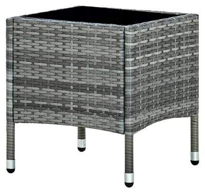 Produktbild von Gartentisch Beistelltisch Grau 40x40x45 cm wetterfest für Balkon, Terrasse und Garten