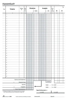 Produktbild von Kassenbuch A4 2x40 Blatt selbstdurchschreibend Packung mit 5 Stück