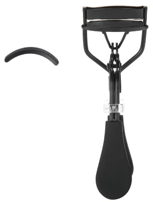 Image de Recourbe-cils professionnel en acier inoxydable avec anneau en silicone, noir