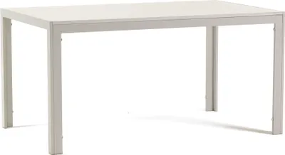 Produktbild von Rechteckiger Innentisch 150×90 cm – Aluminiumgestell und MDF-Tischplatte, elegant und vielseitig für Küche, Esszimmer und Wohnzimmer – NOAH – Weiß/Weiß Holz