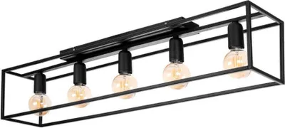 Obrázok produktu pre Moderná čierna závesná lampa Loft Horus 2859/Z-B-5 s 5 svetelnými bodmi, nastavením výšky a päticou E27
