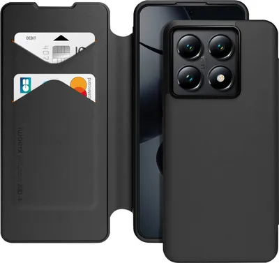 Image de Xfm, étui pour Xiaomi 14T Pro compartiments pour cartes + dragonne, noir