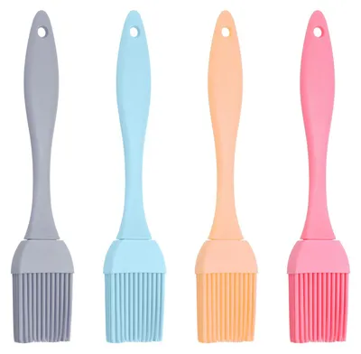 Image de Lot de 4 pinceaux en silicone : pinceau à pâtisserie en silicone, pinceau à barbecue, petit pinceau à pâtisserie, pinceau pour barbecue, pâtisserie, mélange et cuisine