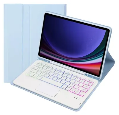 Produktbild von INF Hellblaue Bluetooth Tastaturhülle mit Touchpad für Samsung S9/S9 FE/S10