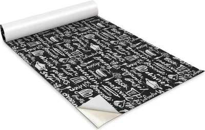 Produktbild von Selbstklebende Möbelfolie - Dekorationsfolie - Tischmöbel - Zuschneidbar - Schwarz-Weiße Küchenschilder - 100 x 50 cm
