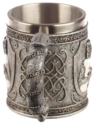 Obrázek produktu pro Crusader Knight Tankard - Nerezová ocel, kapacita 16 oz