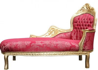 Produktbild von Casa Padrino Barock Chaiselongue Mod2 Bordeaux Muster / Gold, Länge 155 cm, Breite 70 cm, Höhe 100 cm