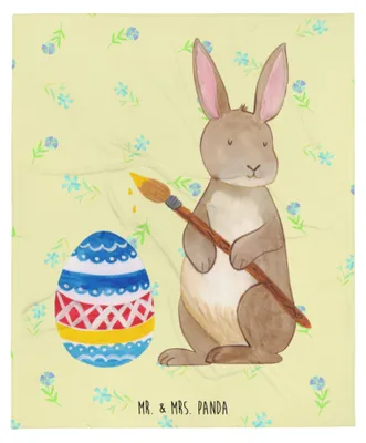 Produktbild von Mr. & Mrs. Panda Tagesdecke Hase Eier Malen - Blumig - Geschenk, Ostern, Wohndecke, Ostergrüße, Bettdecke, Frohe, Decke, Osterhase, Kuscheldecke, Kaninchen, Bettüberwurf